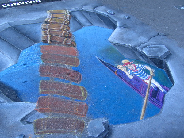 Liliana Mai. It seems a gondolier is waving from beneath a San Diego street!