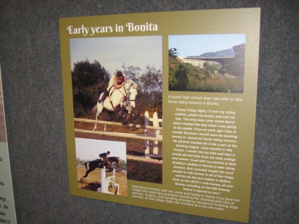 In Junior High School, Joan Embery took horse riding lessons in Bonita. From an early age she dreamt of having her own horse.