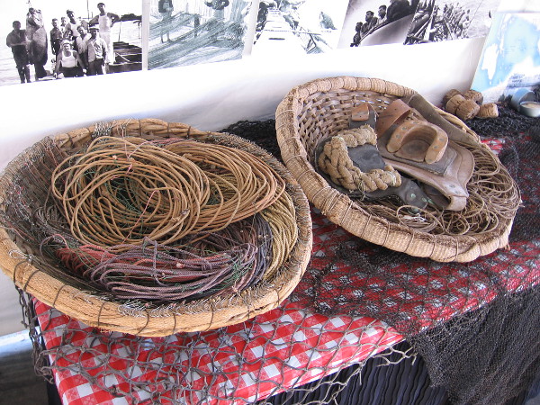 A display at Festa includes nets and old commercial fishing gear.