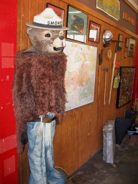 Smokey Bear welcomes visitors to The San Diego Firehouse Museum.