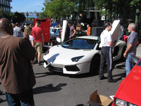 An exhibition of Italian sports cars included Maseratis and Lamborghinis.