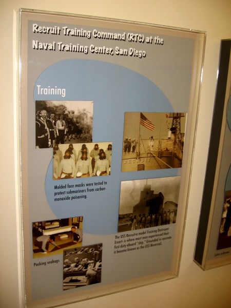 The USS Recruit--a model Training Destroyer Escort--is where most men experienced their first duty aboard ship.