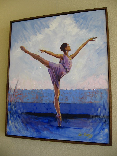 Lavendar Ballerina by Jori Owens, one of many paintings on display in the main hallway of the Dance Place San Diego at Liberty Station.