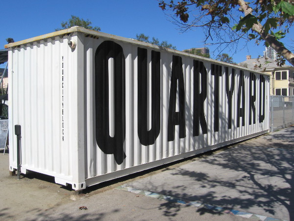 Quartyard, at the corner of Market Street and 11th Avenue in San Diego's East Village, is a place where people can gather to eat, drink, talk, and enjoy entertainment.