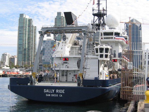 Scripps Institution of Oceanography's new Research Vessel Sally Ride welcomes the public at San Diego's Broadway Pier.