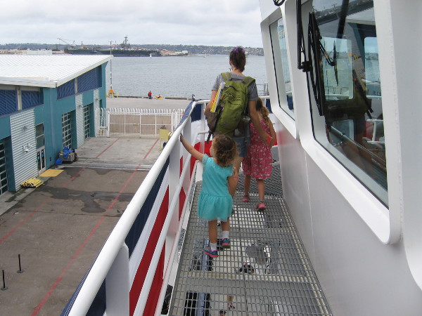 Heading around the pilot house, back toward the stern of RV Sally Ride.