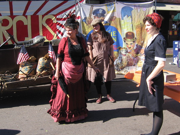 Participants in the Fall Back Festival, wearing clothing from San Diego's past. I felt like I had been transported back in time.