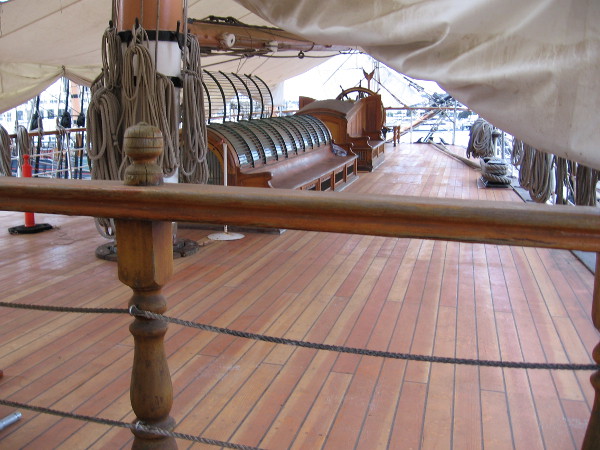The poop deck has been beautifully refurbished, using modern materials and construction methods.
