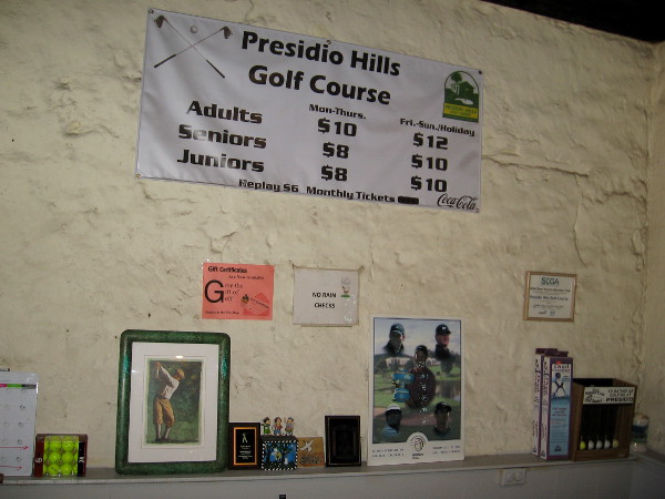 The easy Presidio Hills Golf Course is a great place to learn golf--ideal for families and kids. And one gets a history lesson, too!