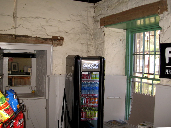 A look inside the restored adobe. I'm not sure which parts of the historically important building are original.