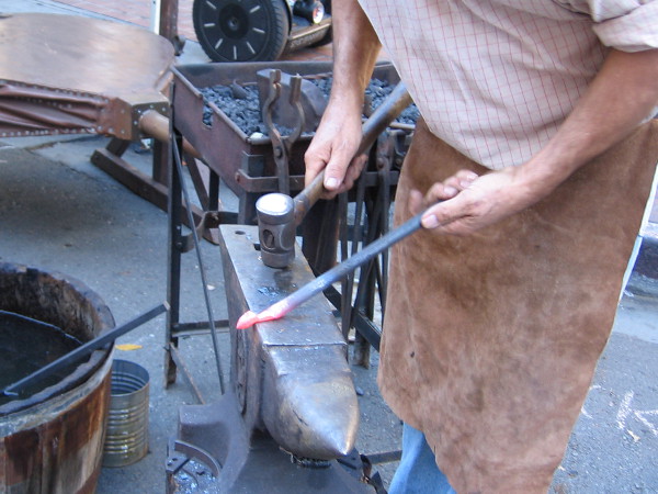 Hammering red hot iron. A very cool demonstration at the 2016 Fall Back Festival!