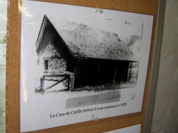 Historical photograph in the Presidio Hills Golf Course Pro Shop. La Casa de Carillo before it was restored in 1929.