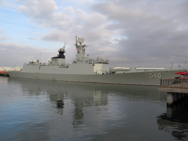 The Chinese frigate Yancheng, docked in San Diego at the Cruise Ship Terminal. It is part of a four day visit by ships of the People's Liberation Army Navy.