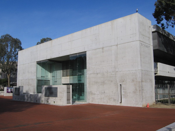 Interior section of the Salk Institute just beyond the main entrance.