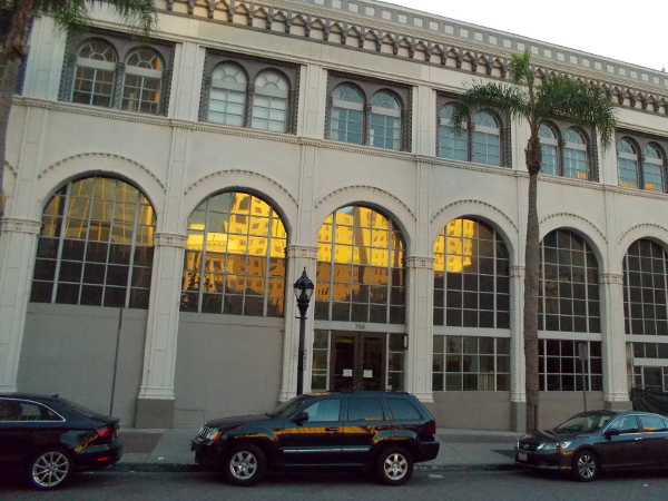 Bright morning reflection in windows.