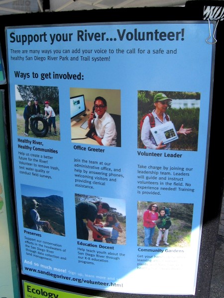 Sign shows volunteering possibilities. (Click these sign images to read--they will enlarge.)