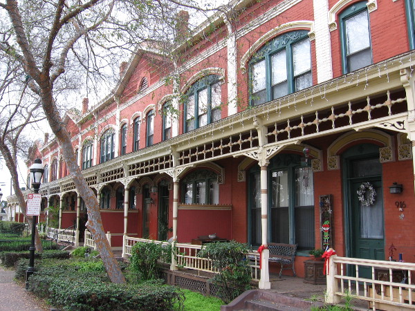 The two-story Brick Row is composed of ten units with common walls.