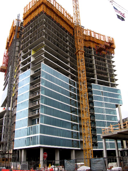 The new Park 12 apartment building is taking shape just east of Petco Park.
