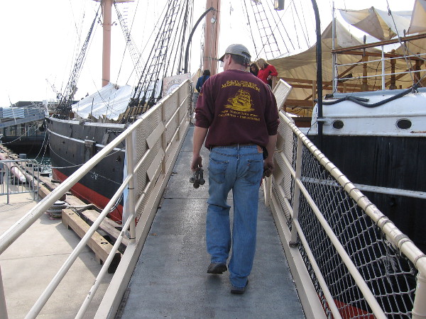 One benefit of being a member of the Maritime Museum of San Diego--I could watch the parade from atop one of the world's most famous tall ships--the Star of India!