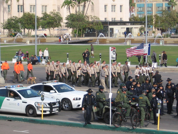 I think these guys marching are the San Diego County Sheriffs.