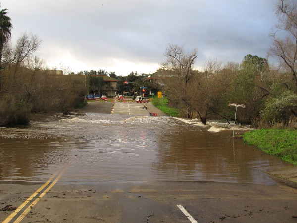Yesterday someone foolishly trying to walk through this powerful moving water had to be rescued. They got washed away. A helicopter was even brought in.