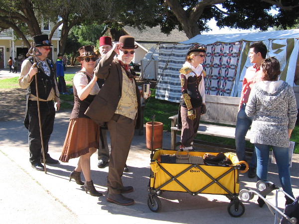 A bunch of steampunk enthusiasts were attending the historical event!