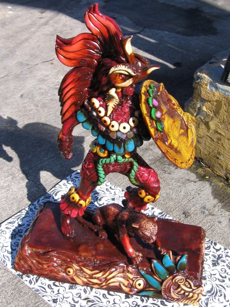 Carlos often hangs out on the Embarcadero, right next to the Star of India. His fantastic Eagle Warrior appears to me to belong in an art gallery.