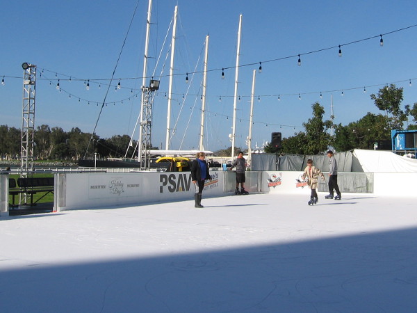 The Holiday by the Bay ice rink near the Hilton San Diego Bayfront seems to be winding down. A few skaters were out on New Year's Day morning.