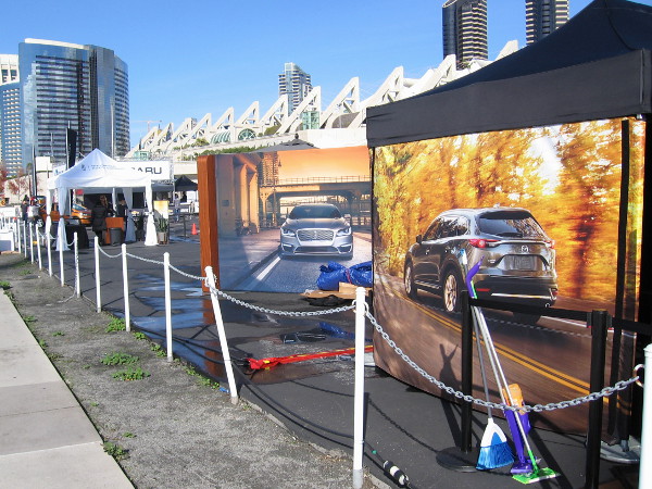 The San Diego International Car Show is taking place this weekend. Test drives can be taken in the parking lot behind the convention center.