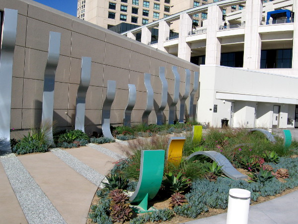 An art installation in the new passageway between the Marriott and Hyatt waterfront hotels titled Kelp, created by artists Katie MacDonald and Kyle Schumann of After Architecture.