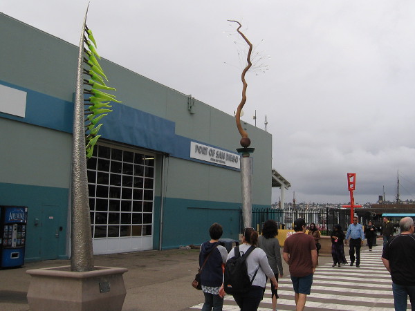 Three sculptures by the San Diego Cruise Ship Terminal on the Embarcadero were part of Urban Tree exhibitions in past years.