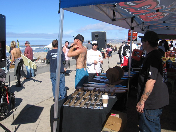 An announcer calls the action so everyone can follow along.