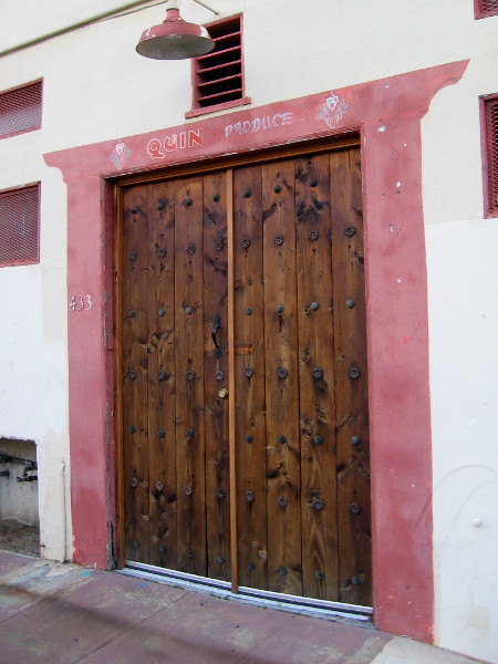 In San Diego's small Chinatown one can see a cool sight that traces back to early San Diego history. The door to Quin Produce!