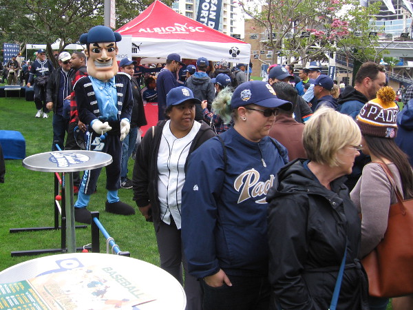 Diego Torero, mascot for the University of San Diego, hangs out with the crowd at Celebrate San Diego!