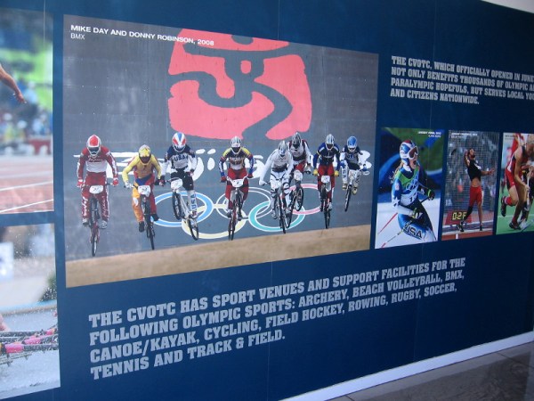 Today's training center has sport venues and facilities for archery, beach volleyball, BMX, canoe and kayak, cycling, field hockey, rowing, rugby, soccer, tennis, and track and field!