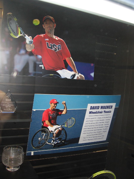 A cool exhibit devoted to David Wagner, who plays Wheelchair Tennis. He is a champion at his sport!