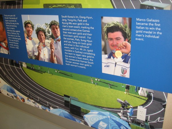 More fascinating Olympic Games history on display at the indoor archery range at the Chula Vista Elite Athlete Training Center.