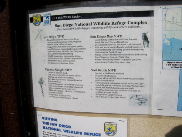 The San Diego National Wildlife Refuge Complex includes four areas designed to protect wildlife in Southern California.