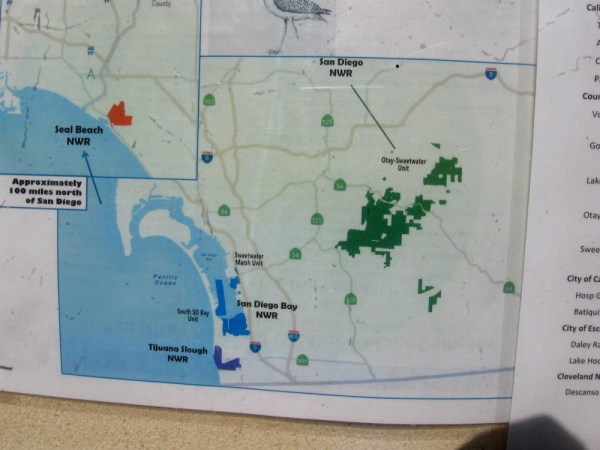 There are patchy wildlife refuges in some of San Diego County's undeveloped areas. This map shops where they are located. The Par 4 trailhead is near the top of the bigger green blob.