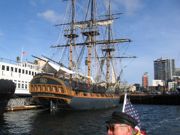 And here's HMS Surprise. If this replica Royal Navy frigate looks familiar, you might have seen Russell Crowe walking her decks in Master and Commander.