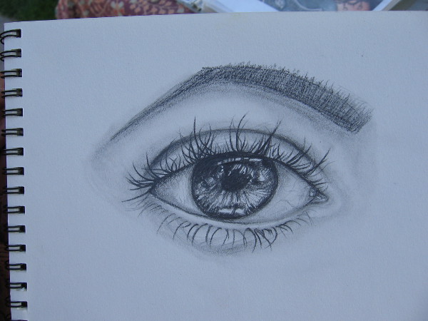 An amazing drawing of a human eye. Window to the soul.