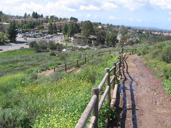 Pausing for a moment to look back down at the staging area.