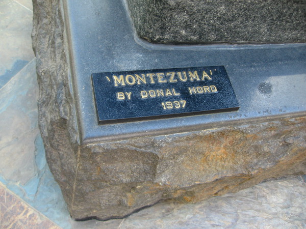 The sculpture's base, which was presented to SDSU by the graduating class of 1937, has a plaque with the title Montezuma. The artist himself called his piece the Aztec.