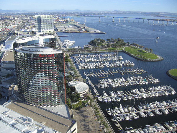 Looking to the south across San Diego Bay and past the Coronado Bay Bridge.
