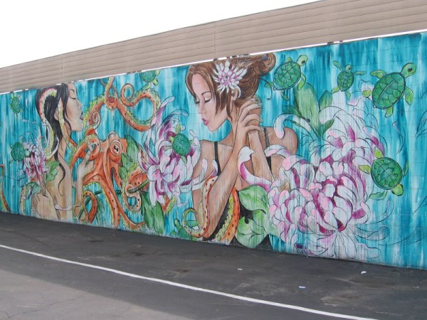 Street mural by artist Amandalynn, painted in 2016 near Mission Boulevard in Pacific Beach.