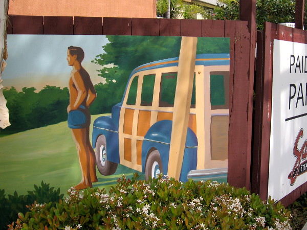 Another cool Southern California image on the parking lot wall.
