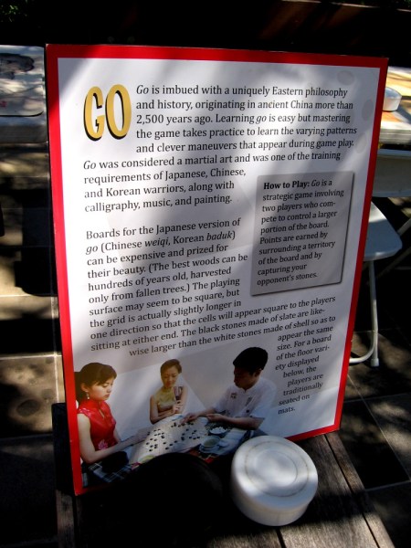 The strategic game of Go originated in China over 2500 years ago. Boards for the Japanese version are often prized for their beauty.