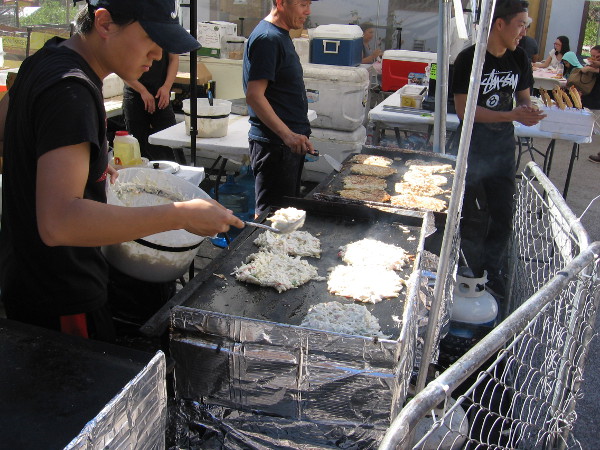 Lots of food could be found around the Inamori Pavilion. These guys were preparing Okonomiyaki--yummy Japanese pancakes.