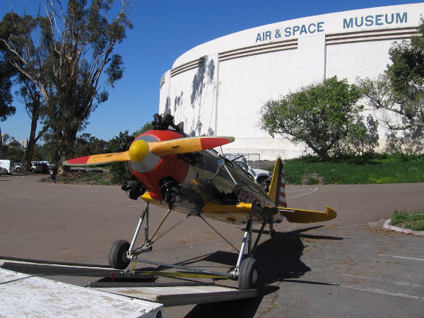 A cool, unexpected sight in the parking lot behind the San Diego Air and Space Museum!