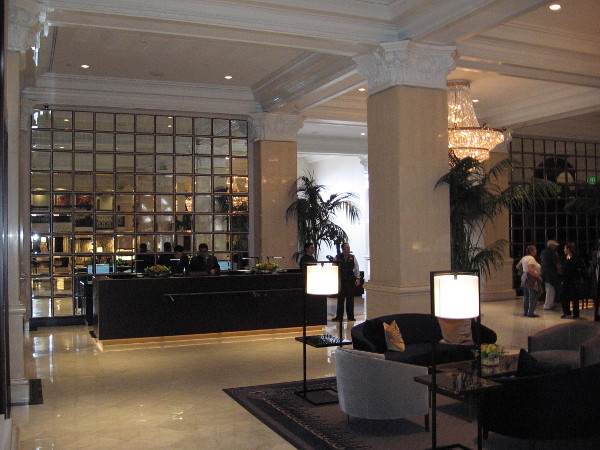 The U.S. Grant Hotel's front desk.